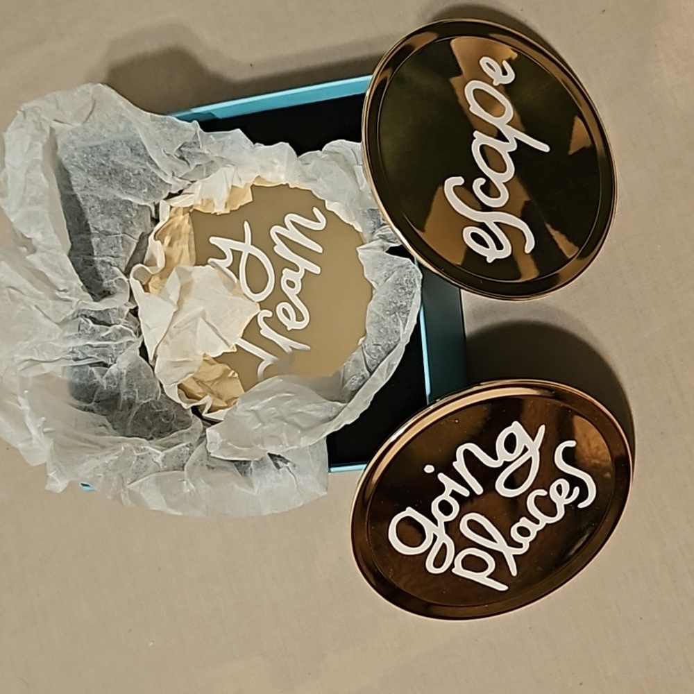 Kate Spade x Lenox All That Glistens Coasters Gold Rose Trendy Gift